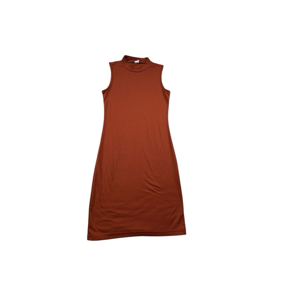 SHEIN Teen Rust Orange Sleeveless Mock‎ Neck Bodycon Dress 12–13Y